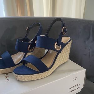 LC Lauren Conrad Blue Wedges
